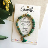 fabric covered green beaded bracelet