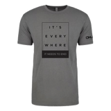 it's everywhere it needs to end box tee grey