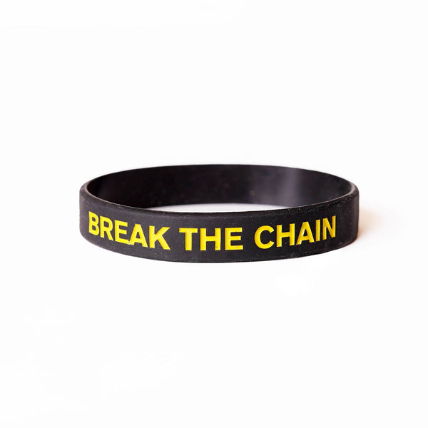 break the chain silicone wristband black