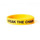 break the chain silicone wristband yellow