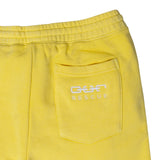 yellow pigment dyed short o.u.r. embroidered logo