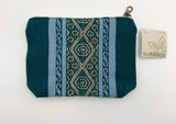 blue pattern zippered pouch