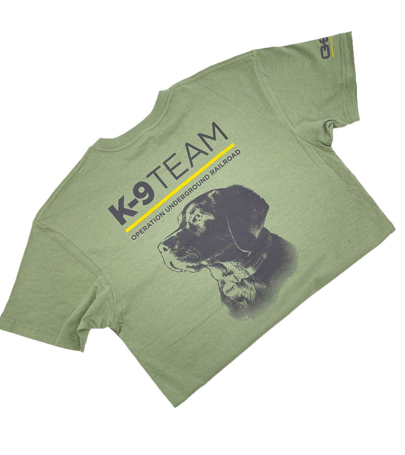 our k9 team lab green tee back