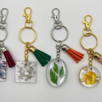 flower keychain gold and silver keyrings