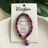 fabric covered purple beaded bracelet